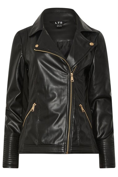 Long Tall Sally Black Faux Leather Biker Jacket