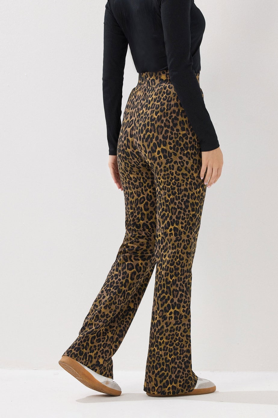 Long Tall Sally Brown Leopard Print Flared Leggings