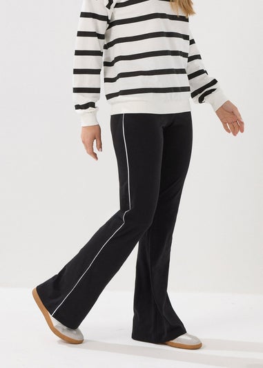 Long Tall Sally Black Striped Kick Flare Leggings