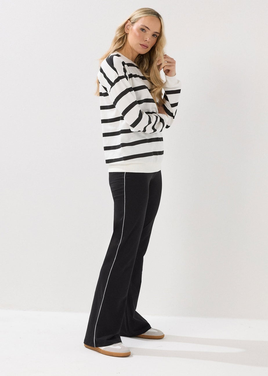 Long Tall Sally Black Striped Kick Flare Leggings
