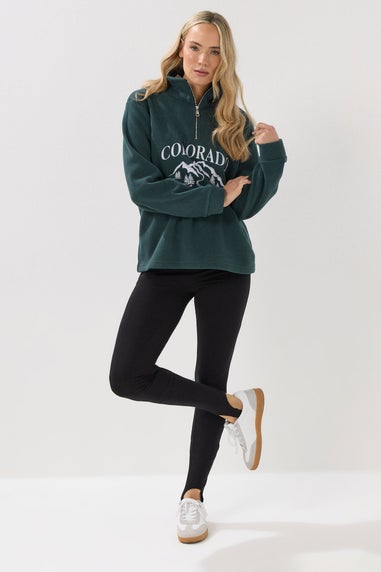 Long Tall Sally Black Cotton Stirrup Leggings