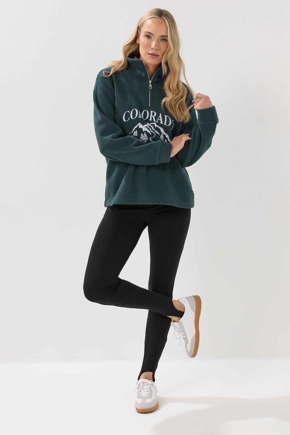 Long Tall Sally Black Cotton Stirrup Leggings