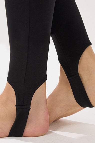 Long Tall Sally Black Cotton Stirrup Leggings