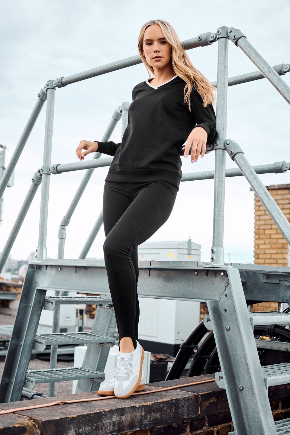 Long Tall Sally Black Cotton Stirrup Leggings