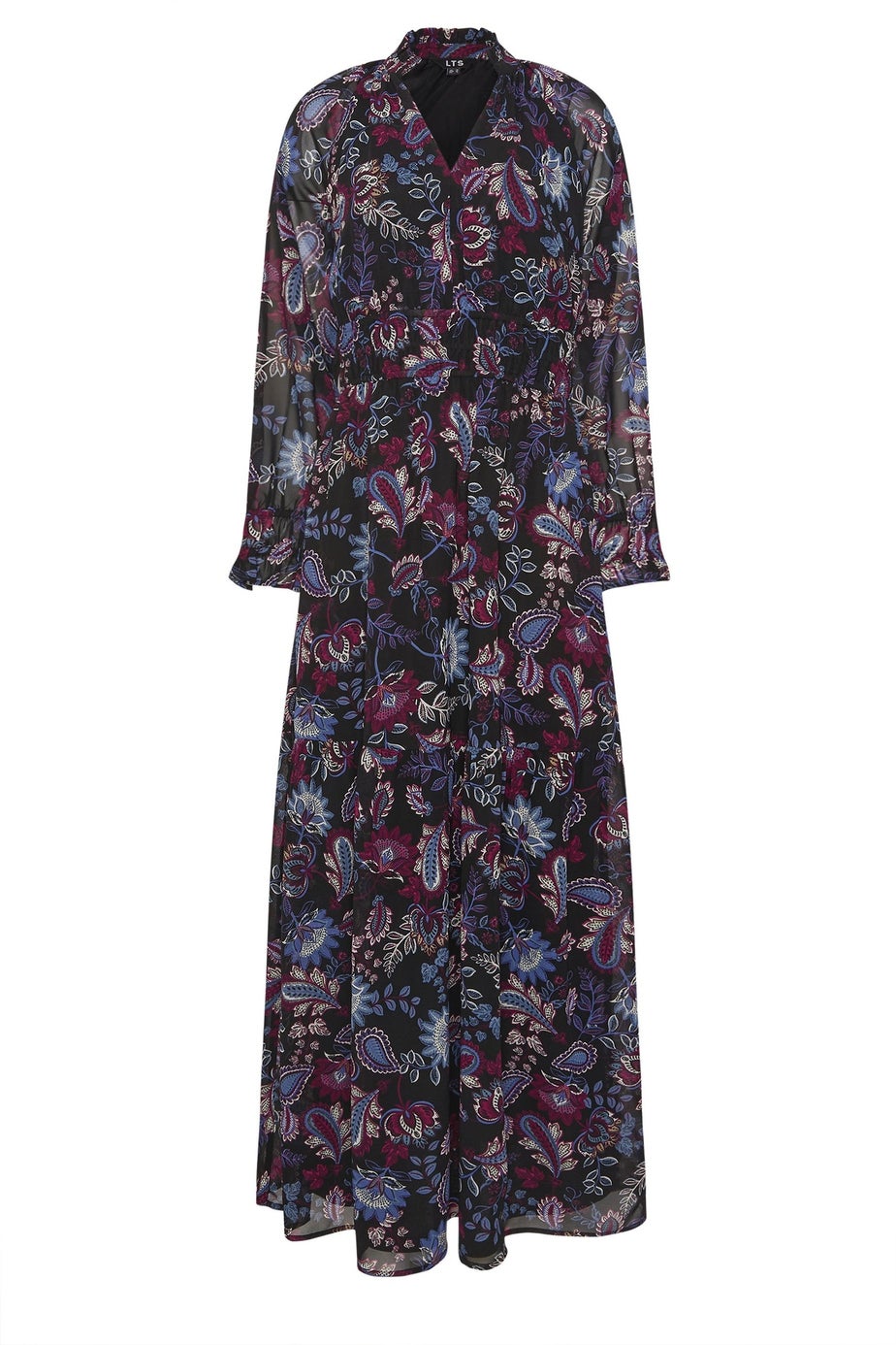 Long Tall Sally Black Paisley Chiffon Maxi Dress