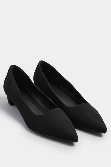 Long Tall Sally Black Pointed Block Court Heel