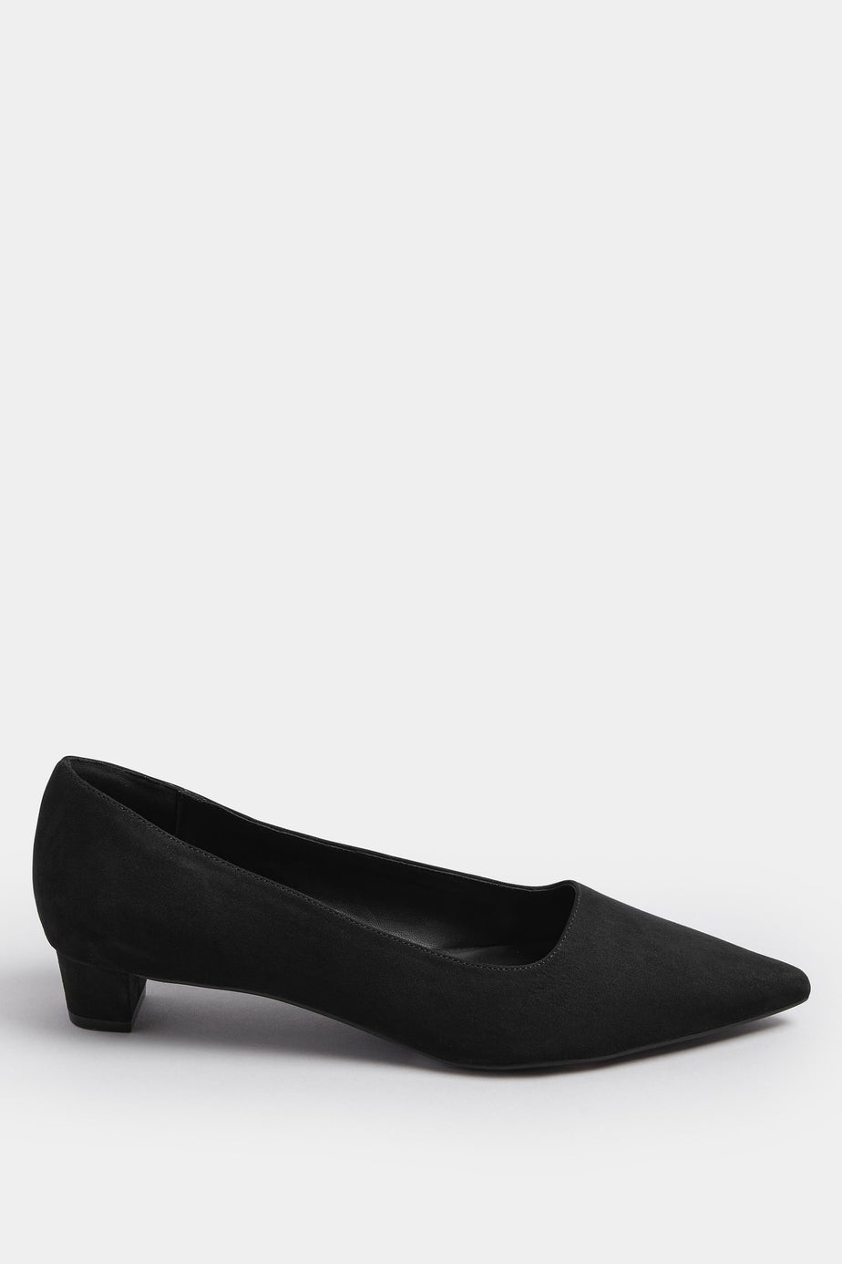 Long Tall Sally Black Pointed Block Court Heel