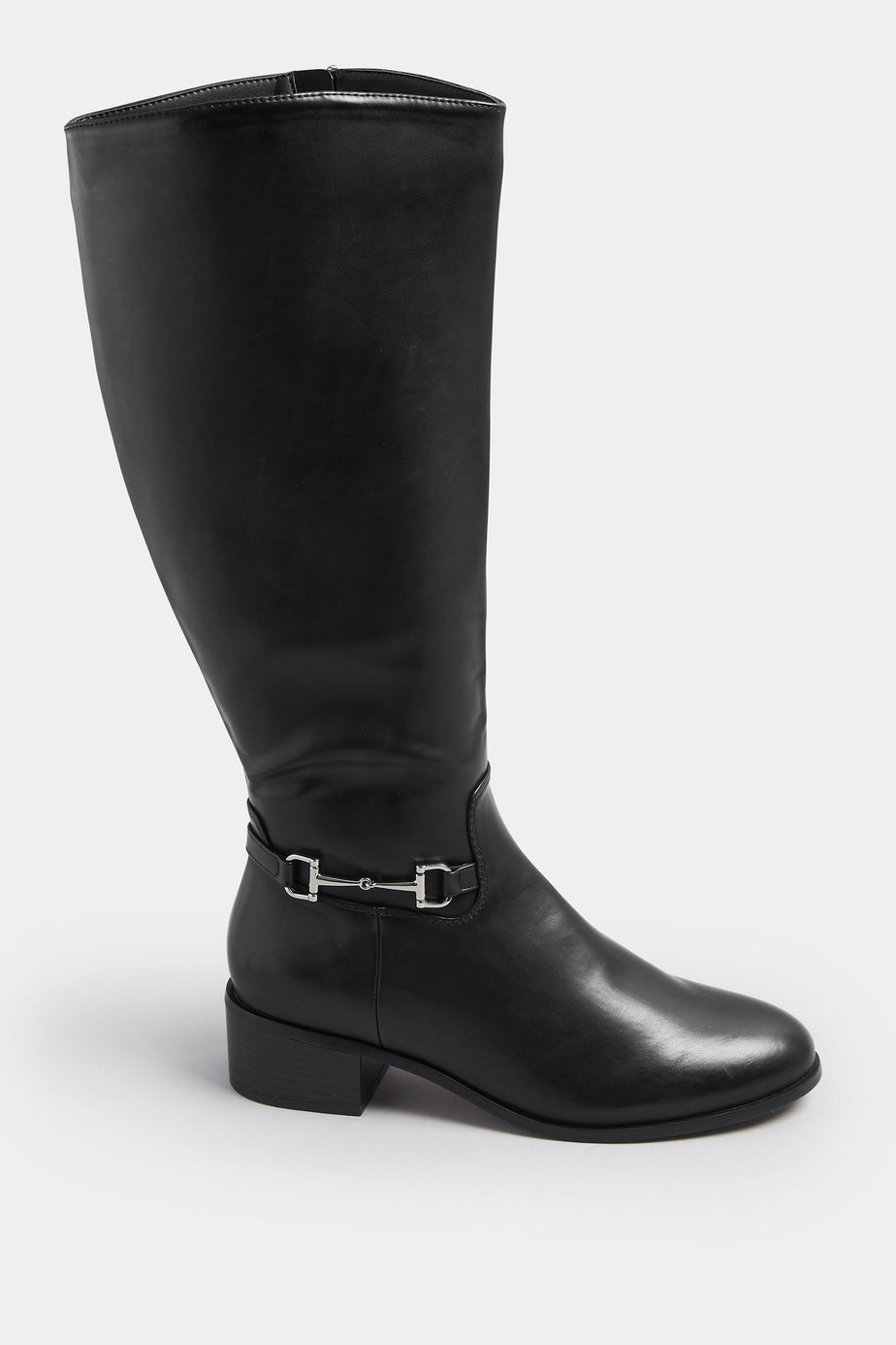 Long Tall Sally Black Metal Trim Knee High Riding Boots