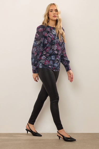 Long Tall Sally Purple Paisley Sheer Blouse