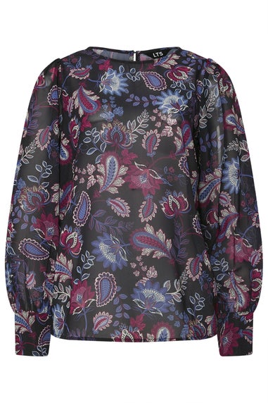 Long Tall Sally Purple Paisley Sheer Blouse