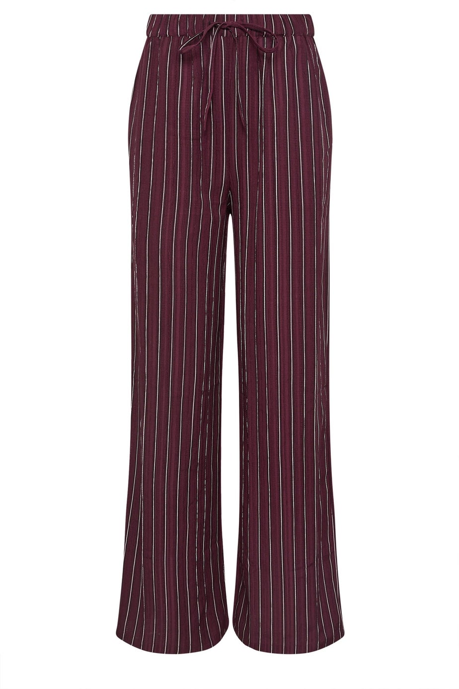 Long Tall Sally Burgundy Red Striped Wide Leg Trousers