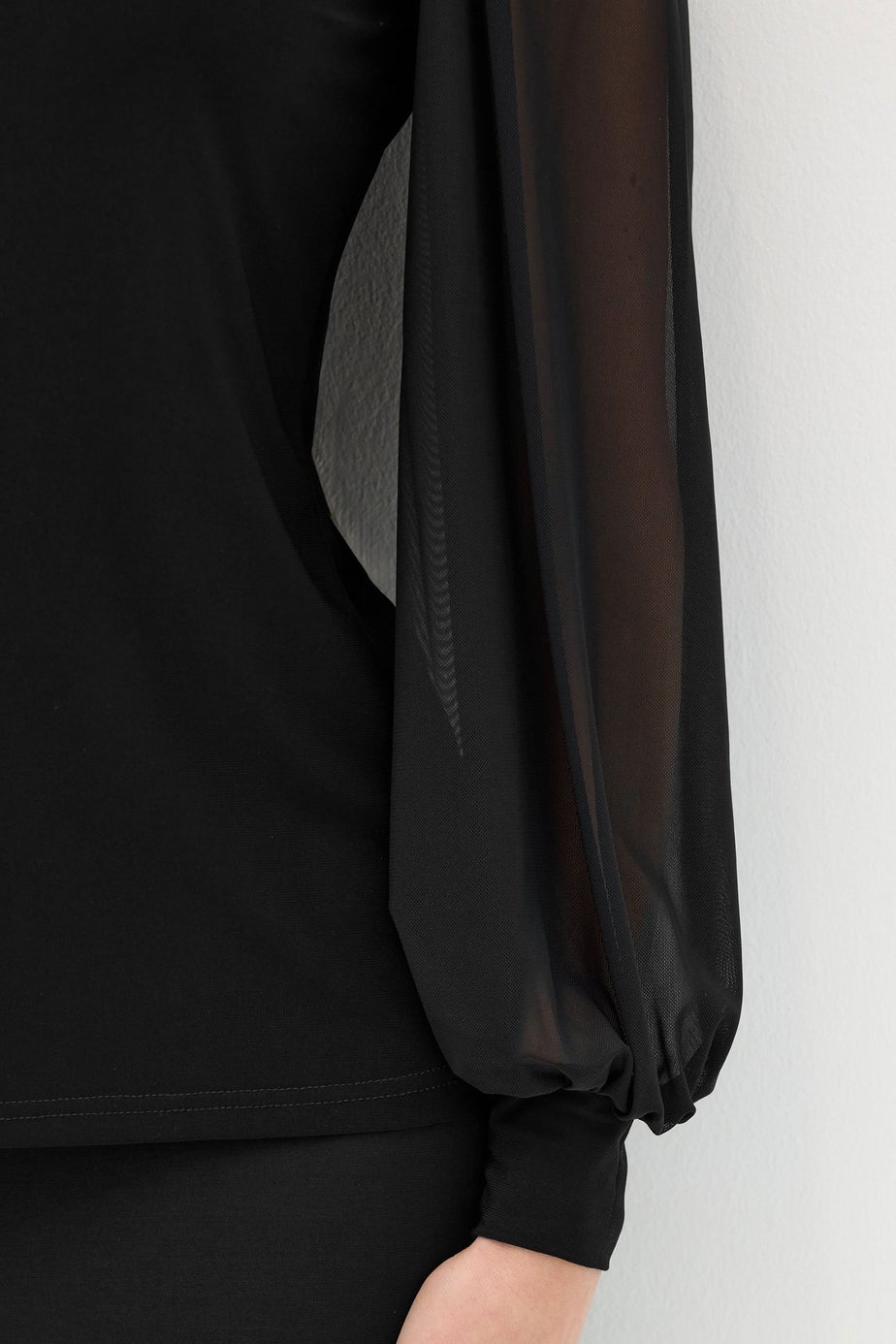 Long Tall Sally Black Mesh Square Neck Blouse