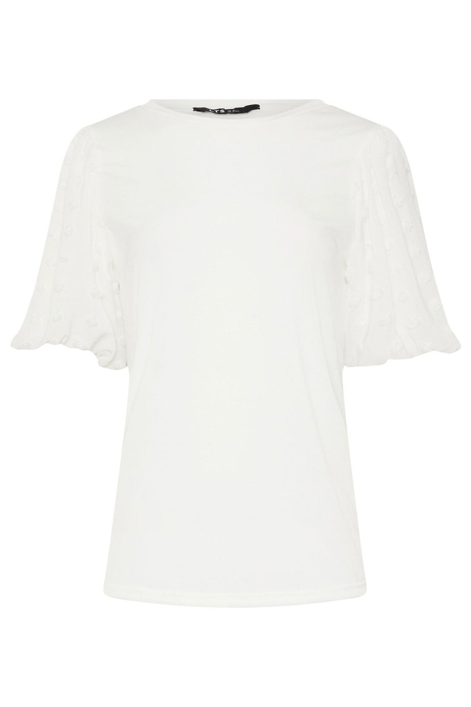 Long Tall Sally Ivory White Dobby Spot Sleeve Blouse