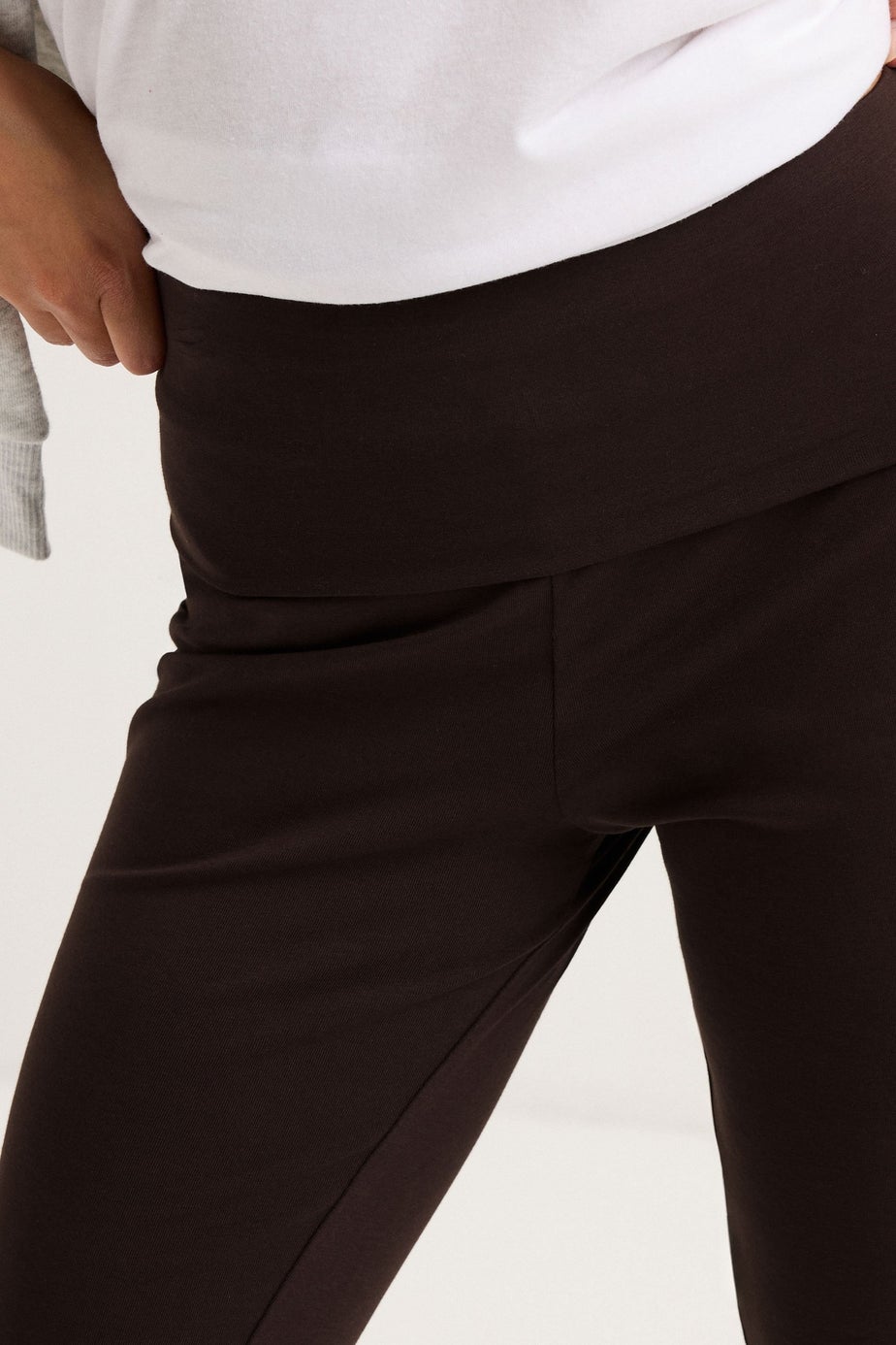 PixieGirl Petite Chocolate Brown Fold Over Flared Leggings