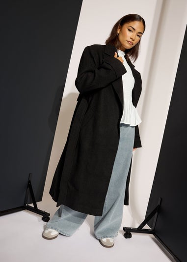 PixieGirl Petite Black Wrap Belt Coat