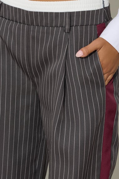 PixieGirl Petite Grey Pinstripe Wide Leg Trouser