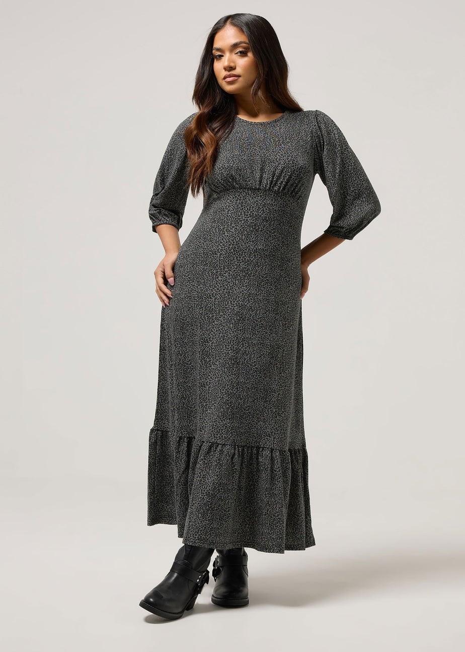 PixieGirl Petite Grey Animal Midi Dress