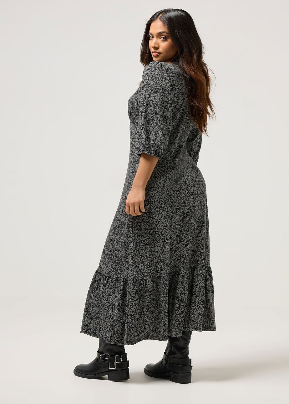 PixieGirl Petite Grey Animal Midi Dress