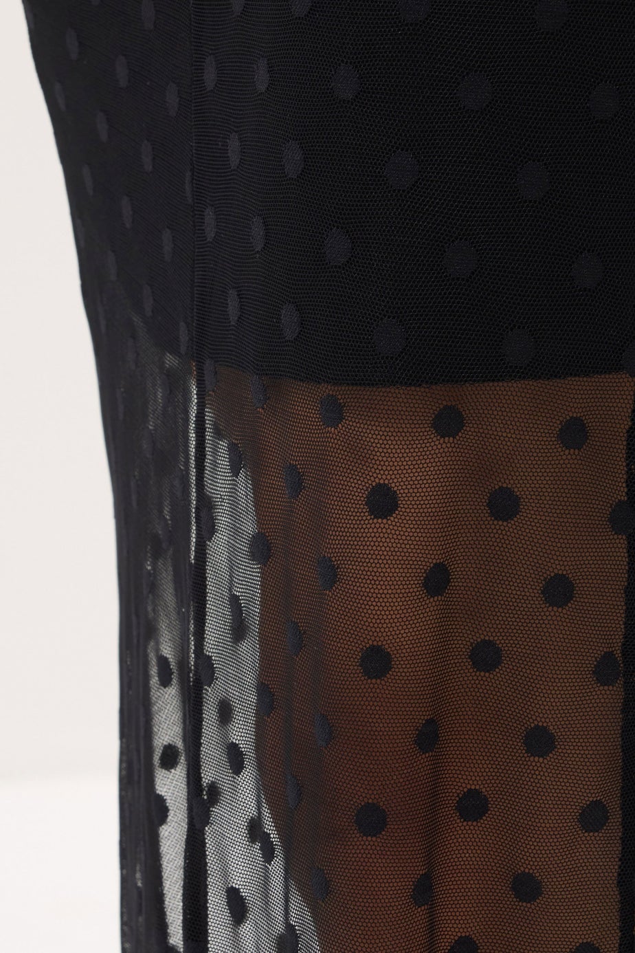 PixieGirl Petite Black Spot Mesh Maxi Skirt