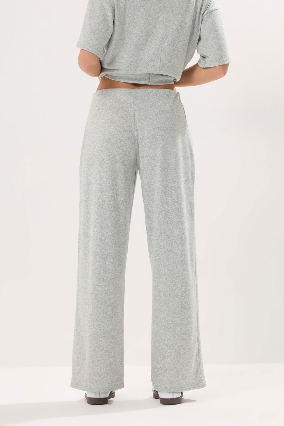 PixieGirl Petite Grey Marl Soft Touch Pintuck Trousers