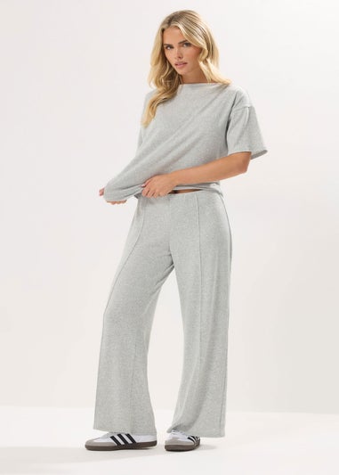 PixieGirl Petite Grey Marl Soft Touch Pintuck Trousers