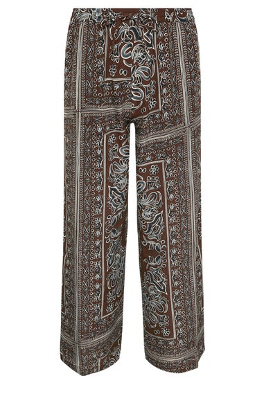 PixieGirl Petite Brown Paisley Tie Waist Trousers