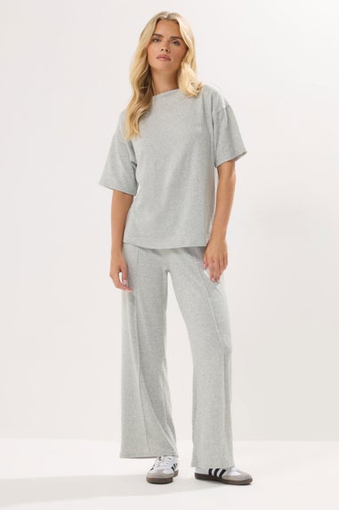 PixieGirl Petite Grey Marl Soft Touch Short Sleeve Top