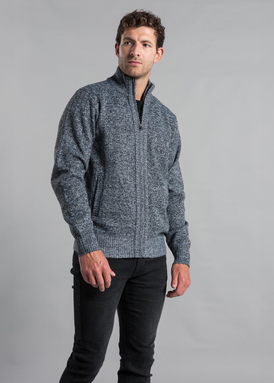 Kensington Eastside Charcoal Textured Zip-Through Fleece with Polar Fleece Lining