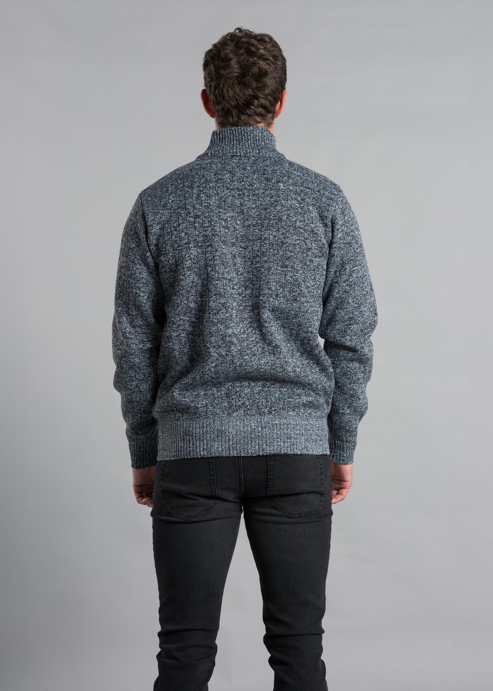 Kensington Eastside Charcoal Textured Zip-Through Fleece with Polar Fleece Lining