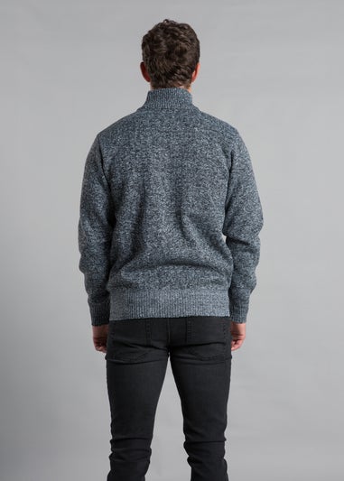 Kensington Eastside Charcoal Textured Zip-Through Fleece with Polar Fleece Lining