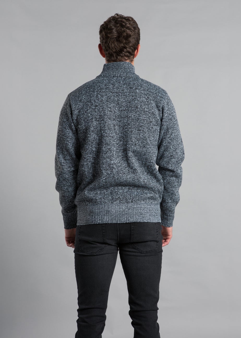 Kensington Eastside Charcoal Textured Zip-Through Fleece with Polar Fleece Lining