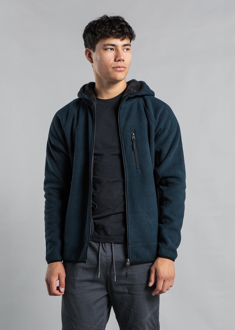 Kensington Eastside Blue Microstriped Fleece Sherpa-Lined Jumper