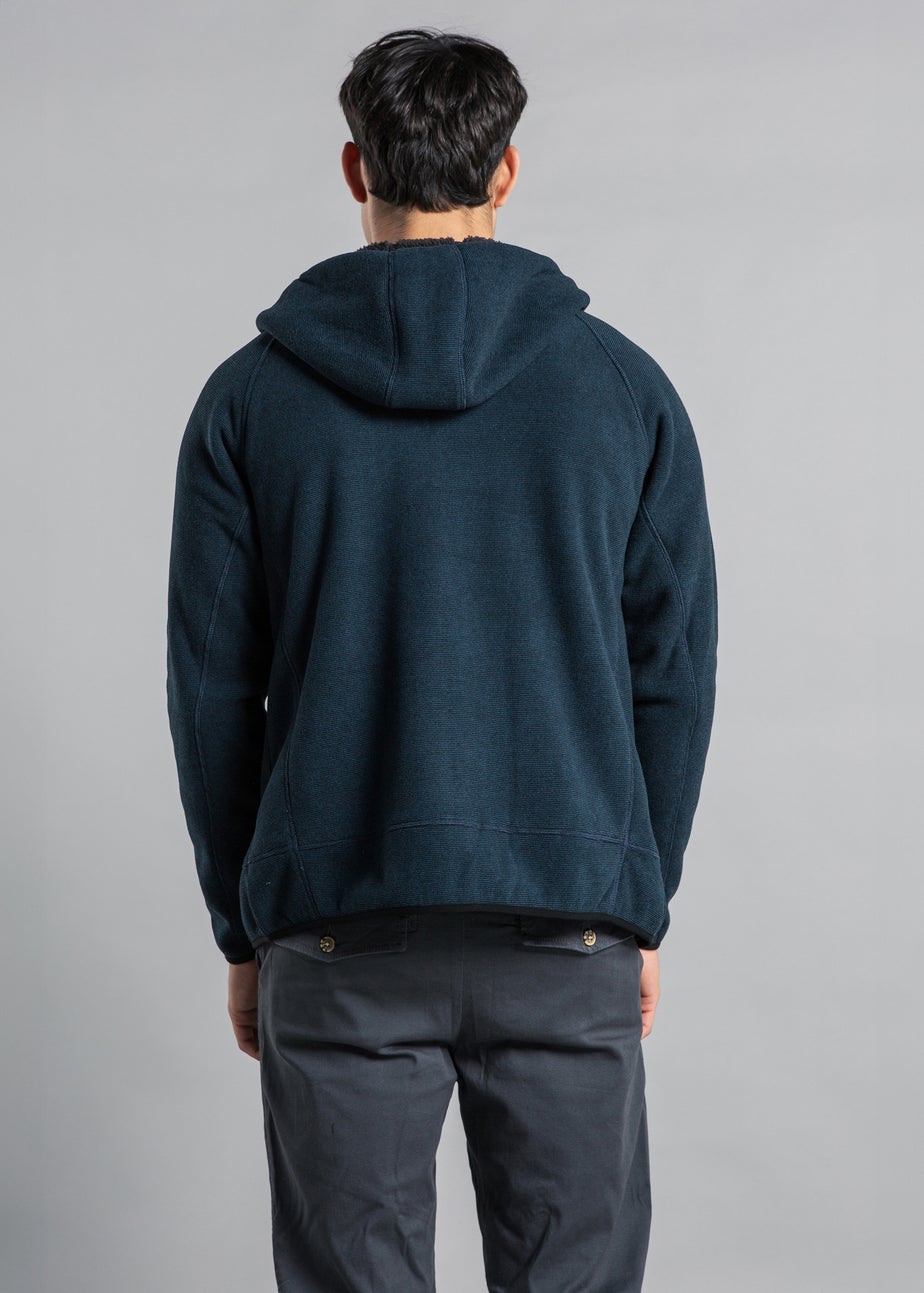 Kensington Eastside Blue Microstriped Fleece Sherpa-Lined Jumper