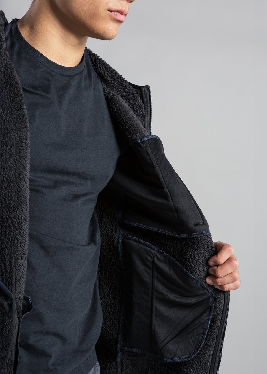 Kensington Eastside Blue Microstriped Fleece Sherpa-Lined Jumper