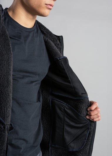 Kensington Eastside Blue Microstriped Fleece Sherpa-Lined Jumper