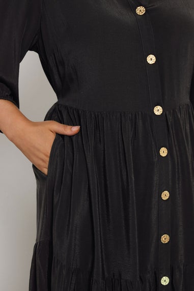 Evans Curve Black Tiered Maxi Dress