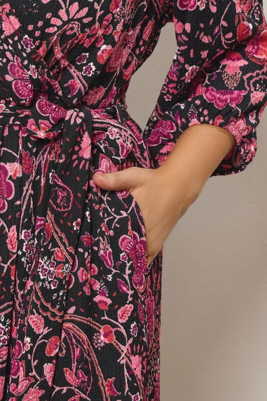 Evans Curve Pink Paisley Print Wrap Dress