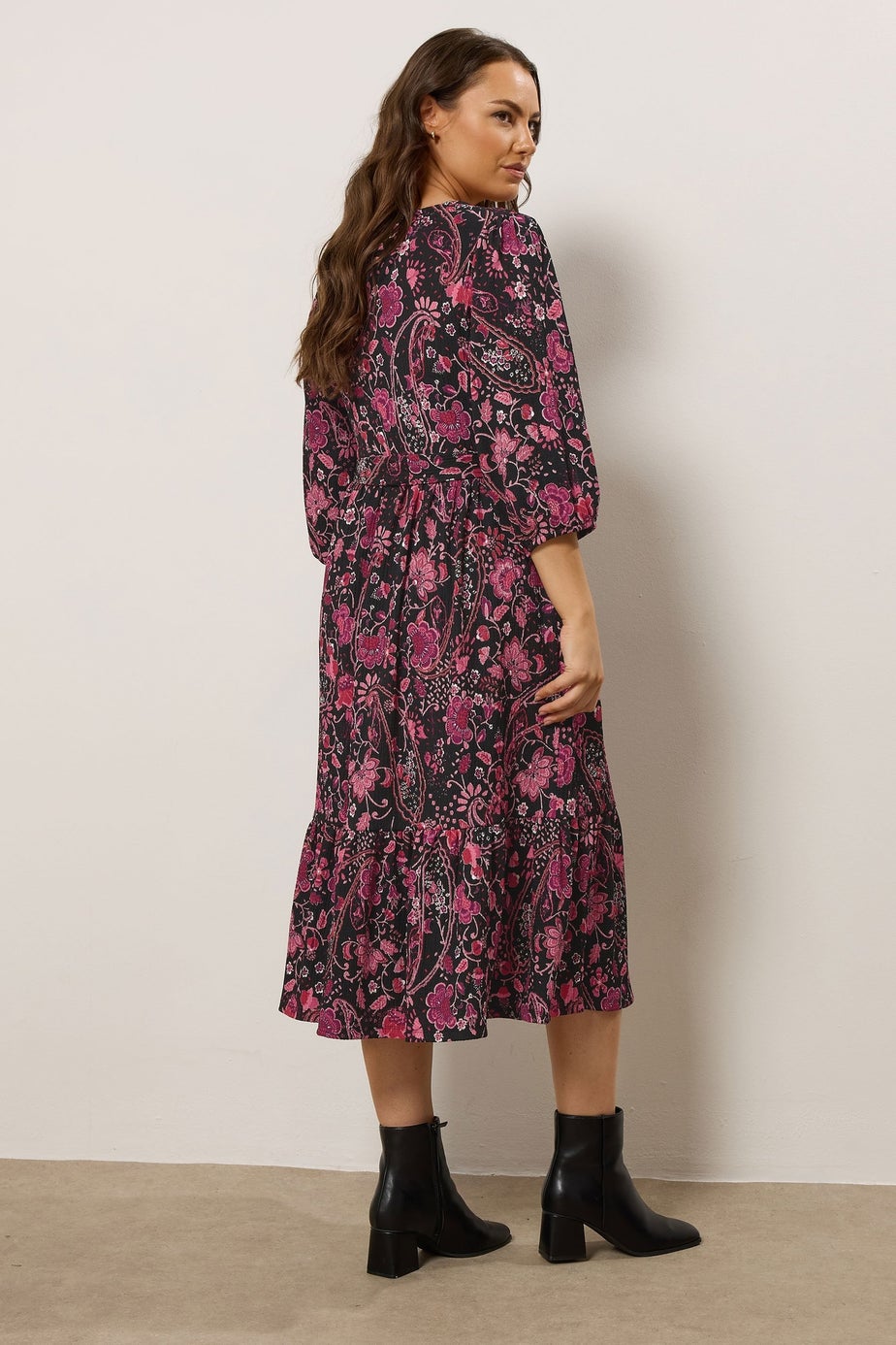 Evans Curve Pink Paisley Print Wrap Dress