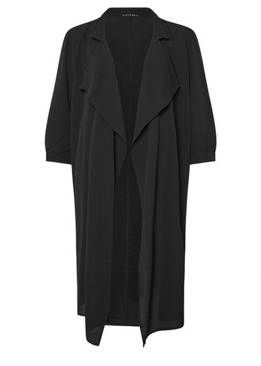 Evans Curve Black Longline Waterfall Jacket