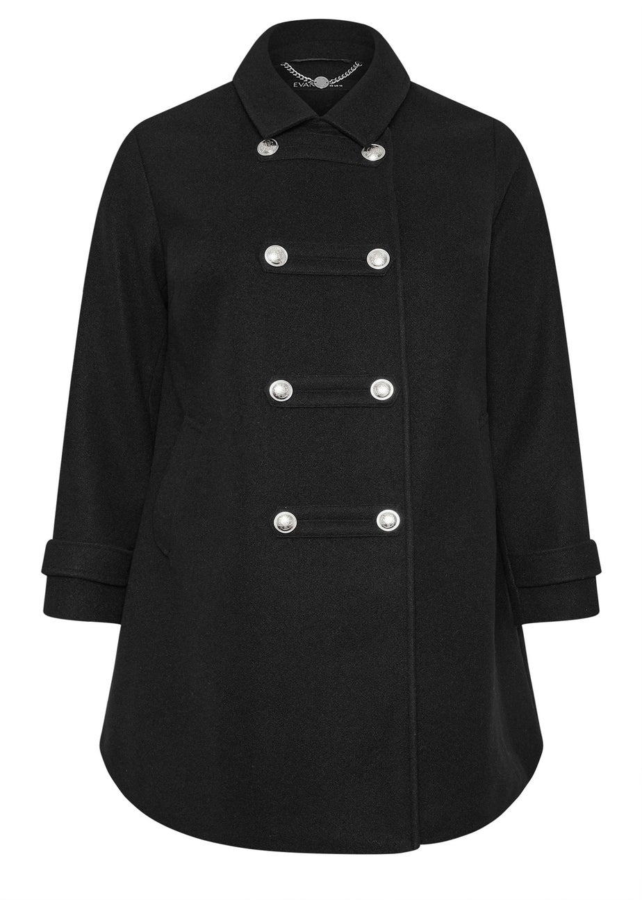Evans Curve Black Military Coat