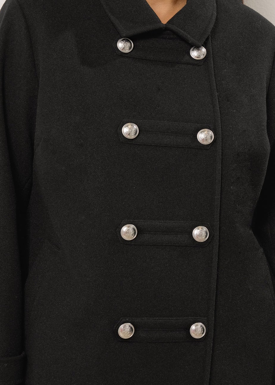 Evans Curve Black Military Coat