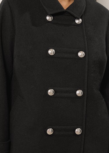 Evans Curve Black Military Coat