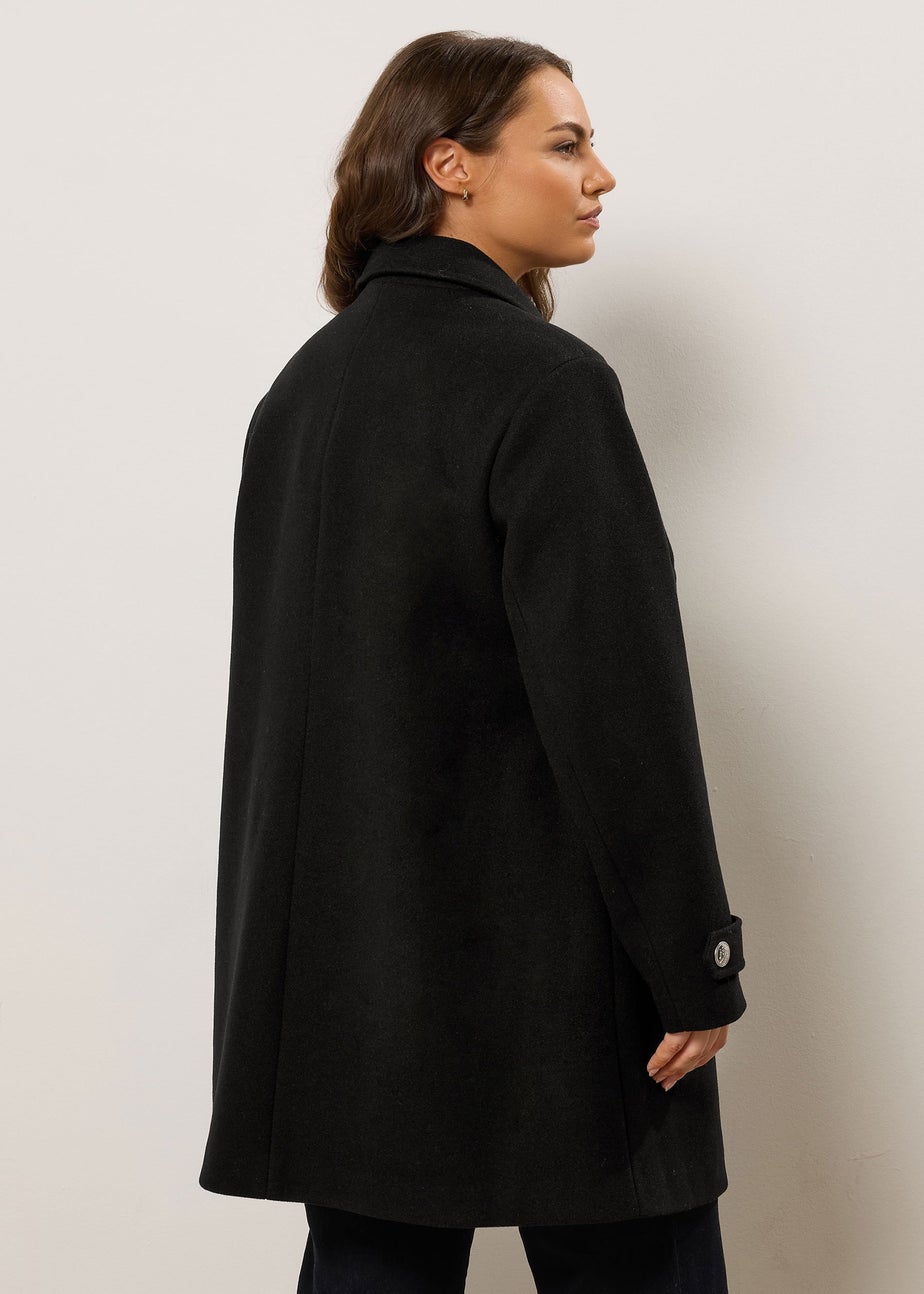 Evans Curve Black Military Coat