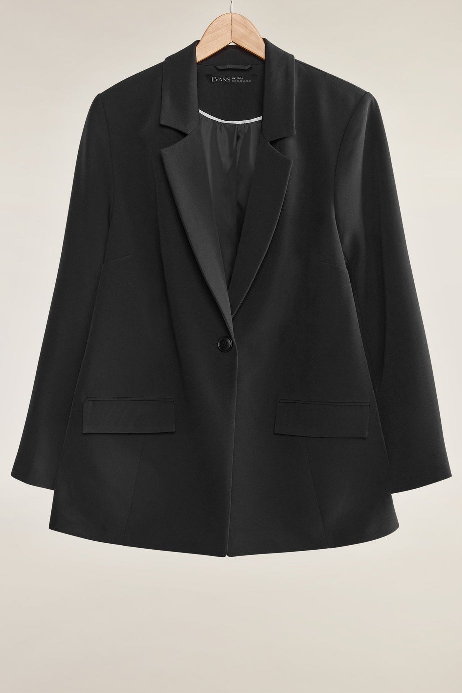 Evans Curve Black Single Breasted Blazer
