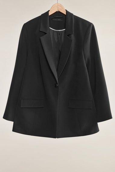 Evans Curve Black Single Breasted Blazer