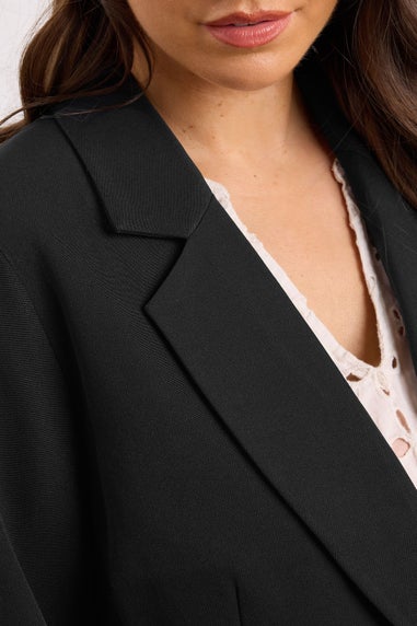 Evans Curve Black Single Breasted Blazer