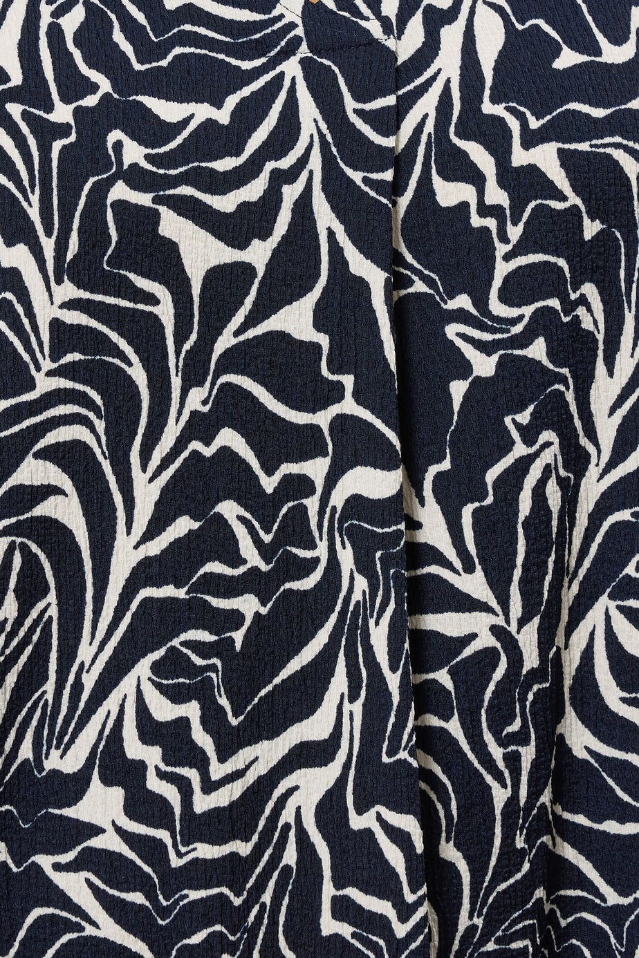 Evans Curve Navy Blue Abstract Floral Pleat Swing Top