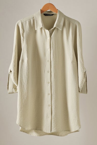 Evans Curve Natural Brown Tab Sleeve Shirt