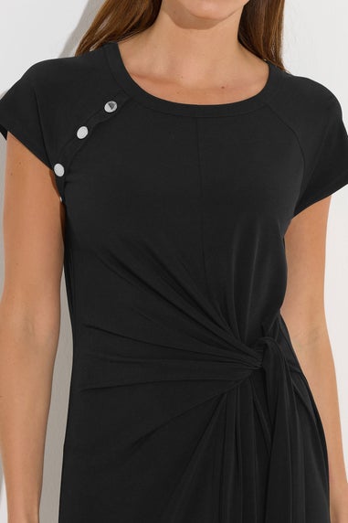 Star By Julien Macdonald Black Popper Detail Midi Dress