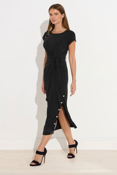 Star By Julien Macdonald Black Popper Detail Midi Dress